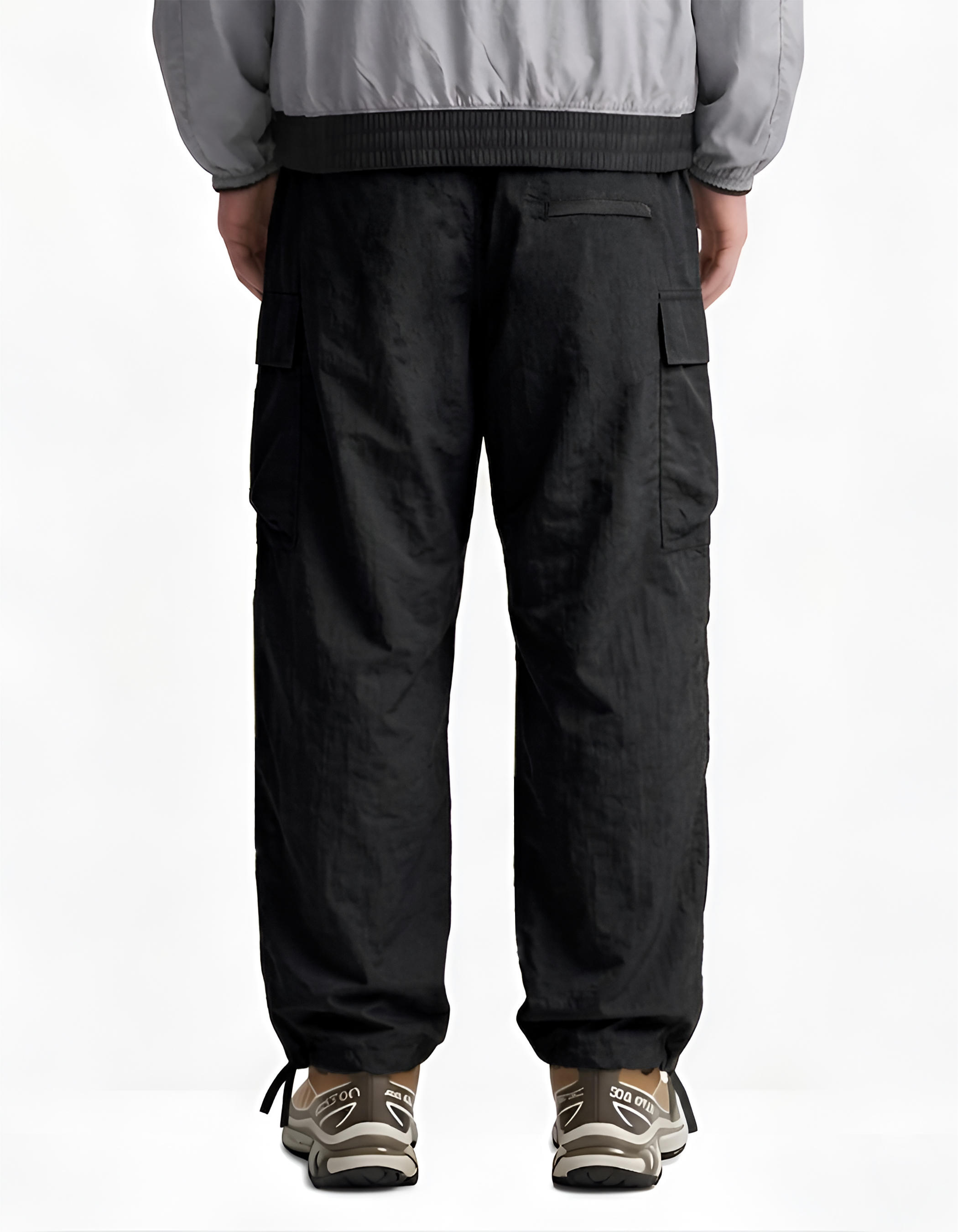 GLOAMING LONGPANTS CARGO CRINCKLE BLACK