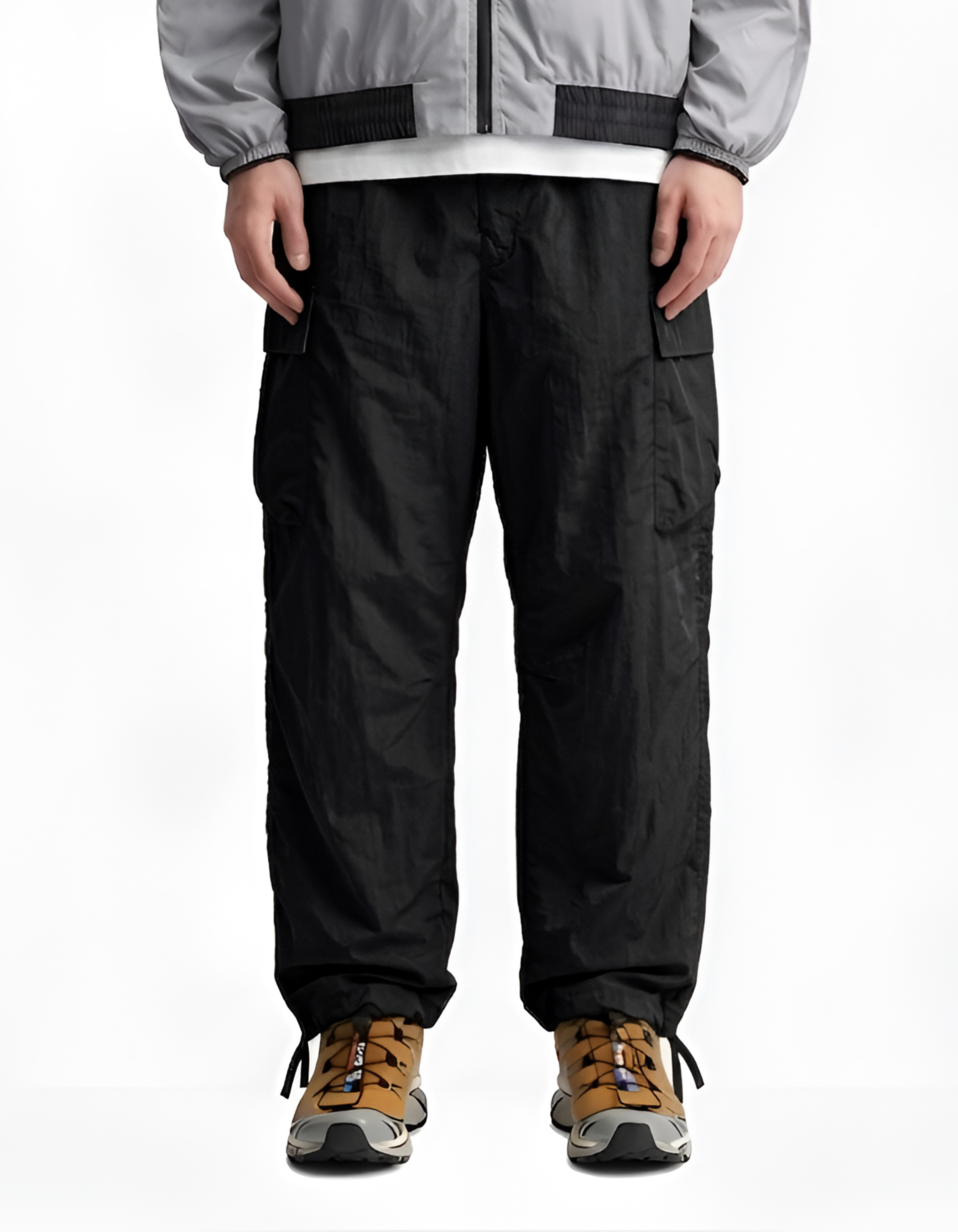 GLOAMING LONGPANTS CARGO CRINCKLE BLACK
